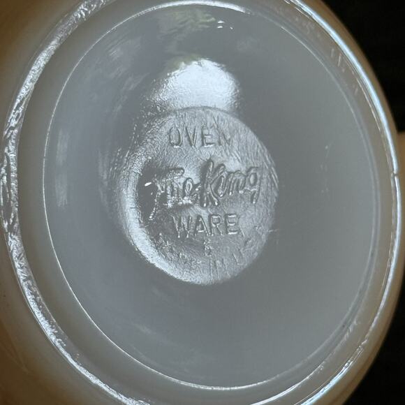 MCM Vintage Fire King Soup Bowls Peach Luster Ovenware Beehive With Handles USA - Picture 7 of 7